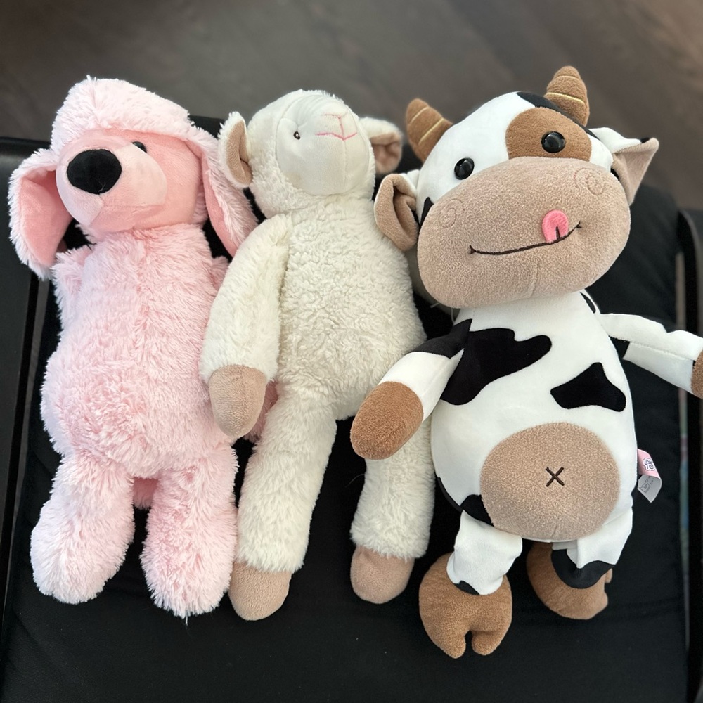 3 soft plushes